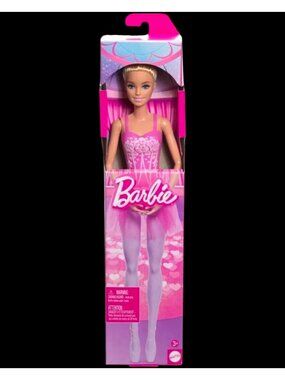 Barbie Ballerina Doll Blonde With Purple Expandable Tutu Poseable Arms New
